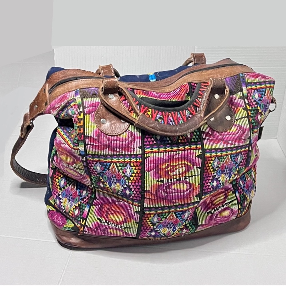 Large Huipil Crossbody Tote Bag